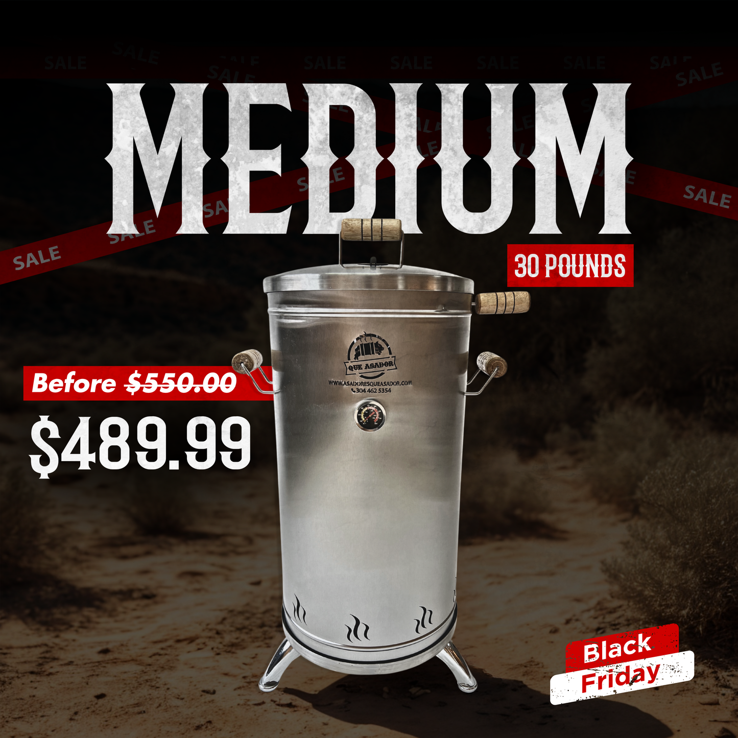 Medium Smoker 28-30 Pounds